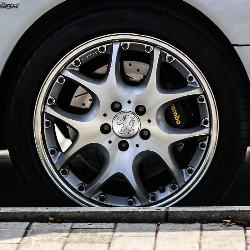 Car Wheel Center Hub Cap Emblem Sticker Accessories For Peugeot 206 307 308 3008 208 508 2008 4008 5008 301 406 408 Rifter RCZ view 5