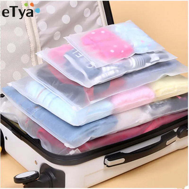 5PCS/Set Women Men Travel  Luggage Packing Cube Organizer Bags PVC Waterproof Cosmetic Bag