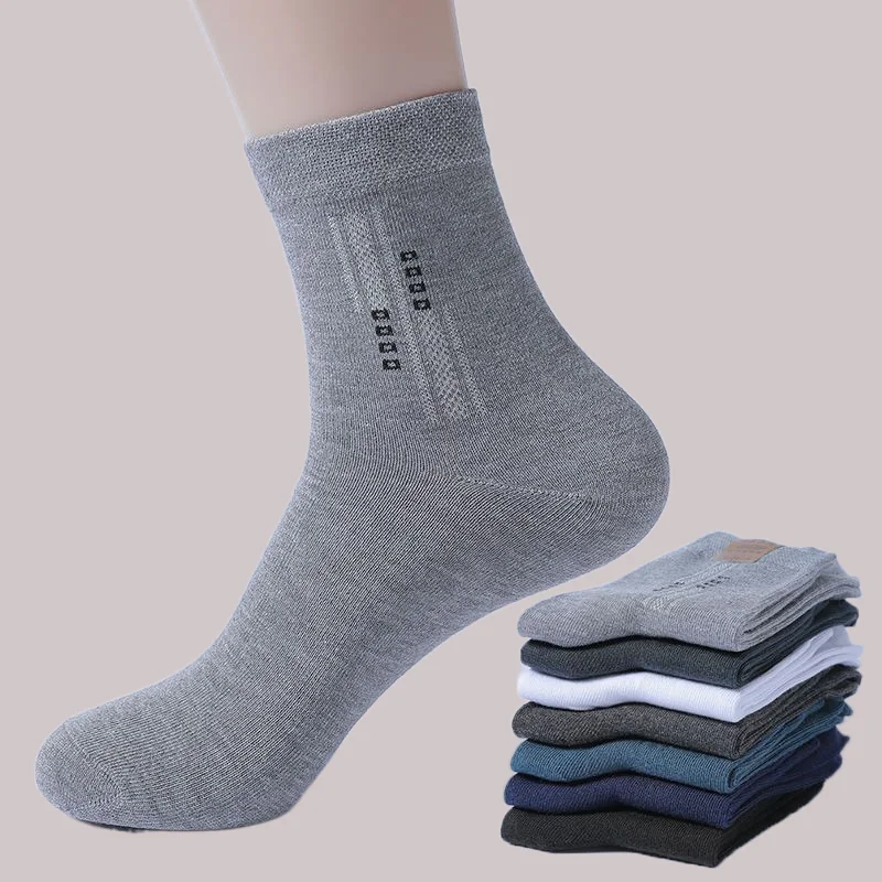 5/10 Pairs High Quality Anti-Odor and Sweat-Absorbent Mid-Calf Socks High-End Solid Color Versatile Retro College Style Socks