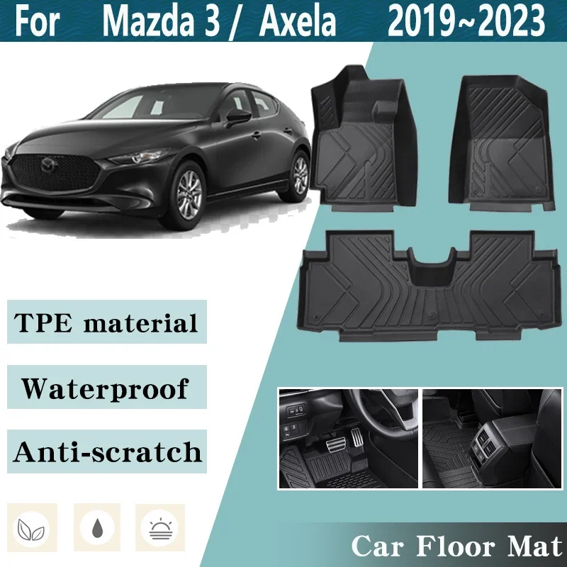 

LHD Car Floor Mats for Mazda 3 Mazda3 Axela BP Hatchback 2019~2023 2022 Car Floor Mat Foot Panel Line Carpet Pad Car Accessories