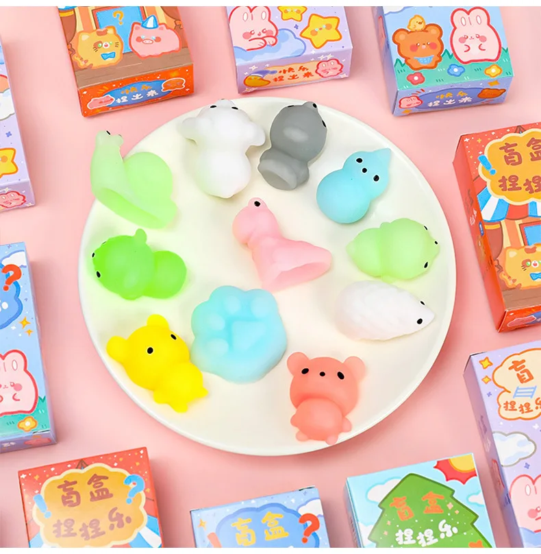 20pcs Mochi Kawaii Toy Cute Animal Squeeze Toys Sticky Squishi Anti Stress Relief Toys Antistress Toy Adults Mochi Toy