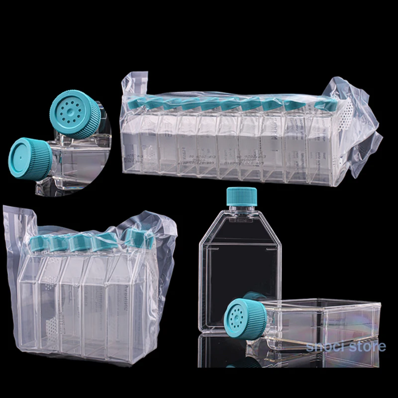 Polystyrene Cell Culture Flask, Vent Cap, bend Neck, Tissue Culture Treated, Sterile, Clear,25c㎡ 75c㎡  175c㎡ 225c㎡