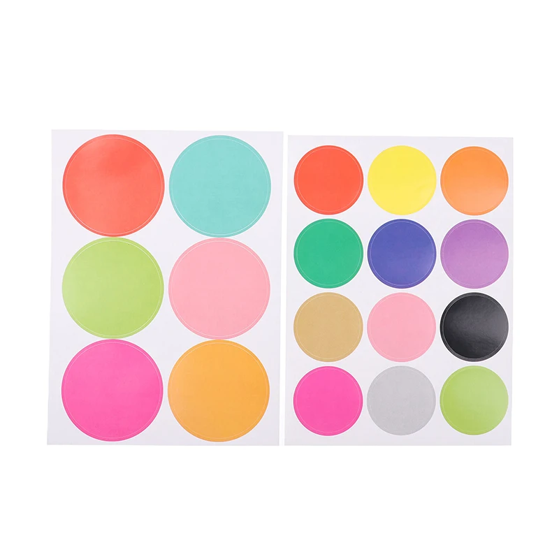 10 hojas de lunares para oficina, aula, decoración de fiesta, juguetes, decoración de diario, pegatina de marcado, pegatinas de puntos de colores de 6-45mm