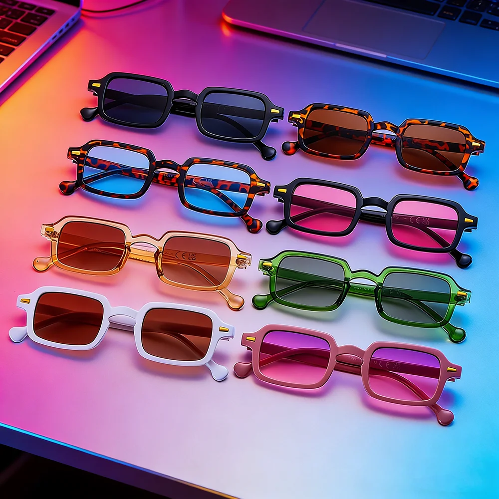 Luxuriöse Rechteck Sonnenbrille Frauen Oval Vintage Marke Designer Quadrat Sonnenbrille Männer Shades Weibliche Brillen Anti-glare