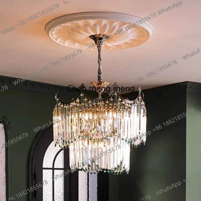 

Living room main lamp light luxury crystal lamp antique art atmosphere French American chandelier bedroom
