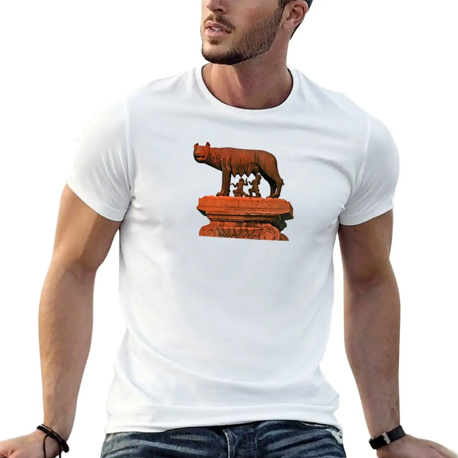 Capitoline Wolf Rome Symbol Myth Bronze Sculpture T-Shirt man t shirts for men t shirts with prints T-Shirt