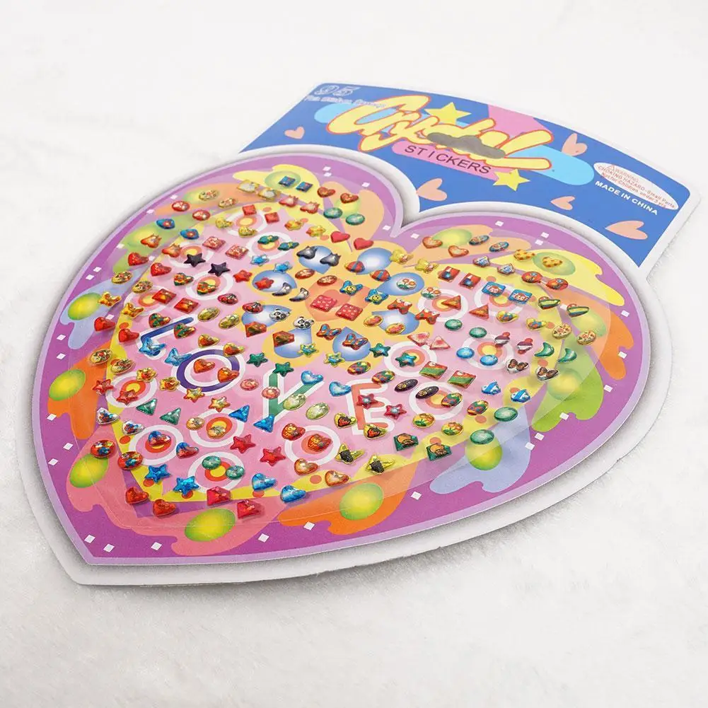Moda carino 1 foglio cartone animato ricompensa adesivi di cristallo giocattolo meravigliosi adesivi per bambini adesivi per orecchini per bambini giocattolo divertente