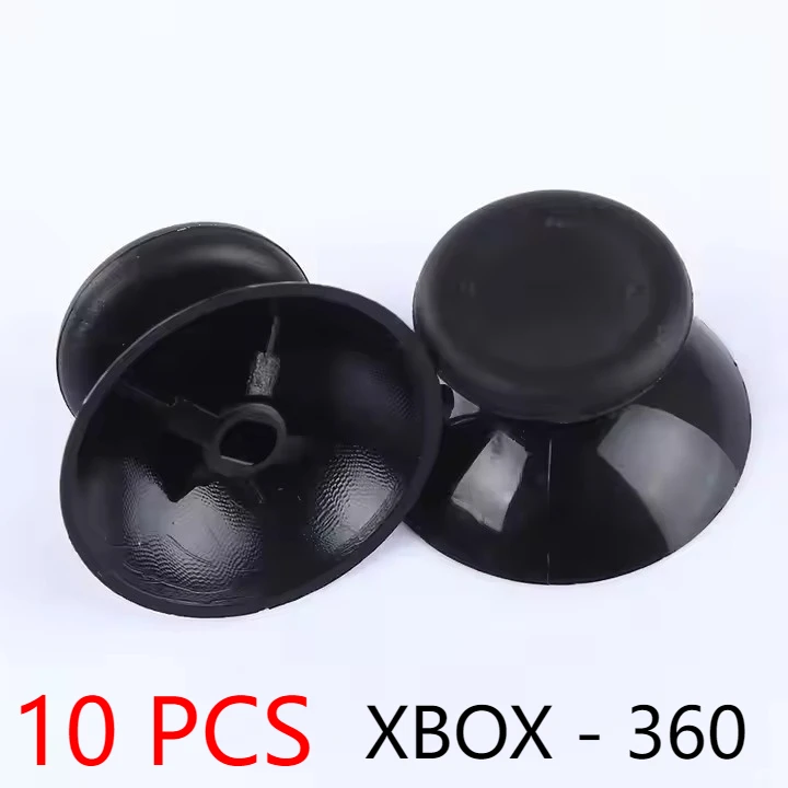 10 stuks zwarte plastic analoge duimstick, vervangingsonderdeel voor PS5/PS4/PS3/XBOX360/Xone controller, hoogwaardige duimstickkap.
