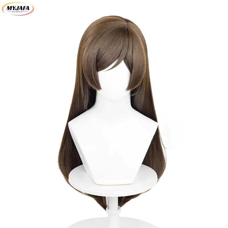 2025 موموزونو نانامي تأثيري أنيمي طويل براون مستقيم مقاومة للحرارة الاصطناعية الشعر لعب الأدوار الباروكات + غطاء شعر مستعار