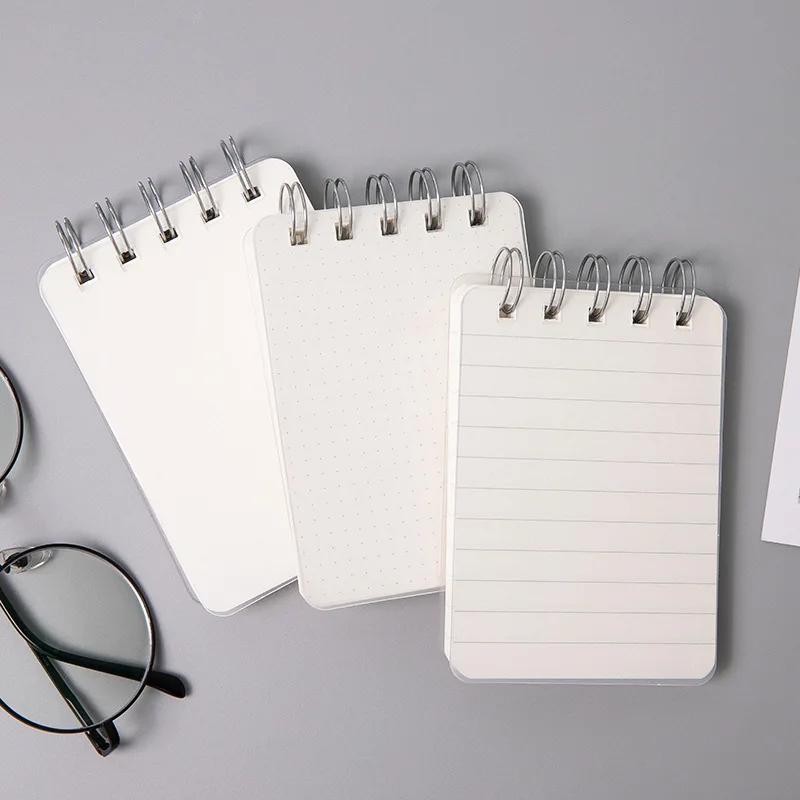 Mini Loose-leaf Notebook A7 Coil Removable Student Portable Light Color Memo Management Plan Checkered Pocket Book