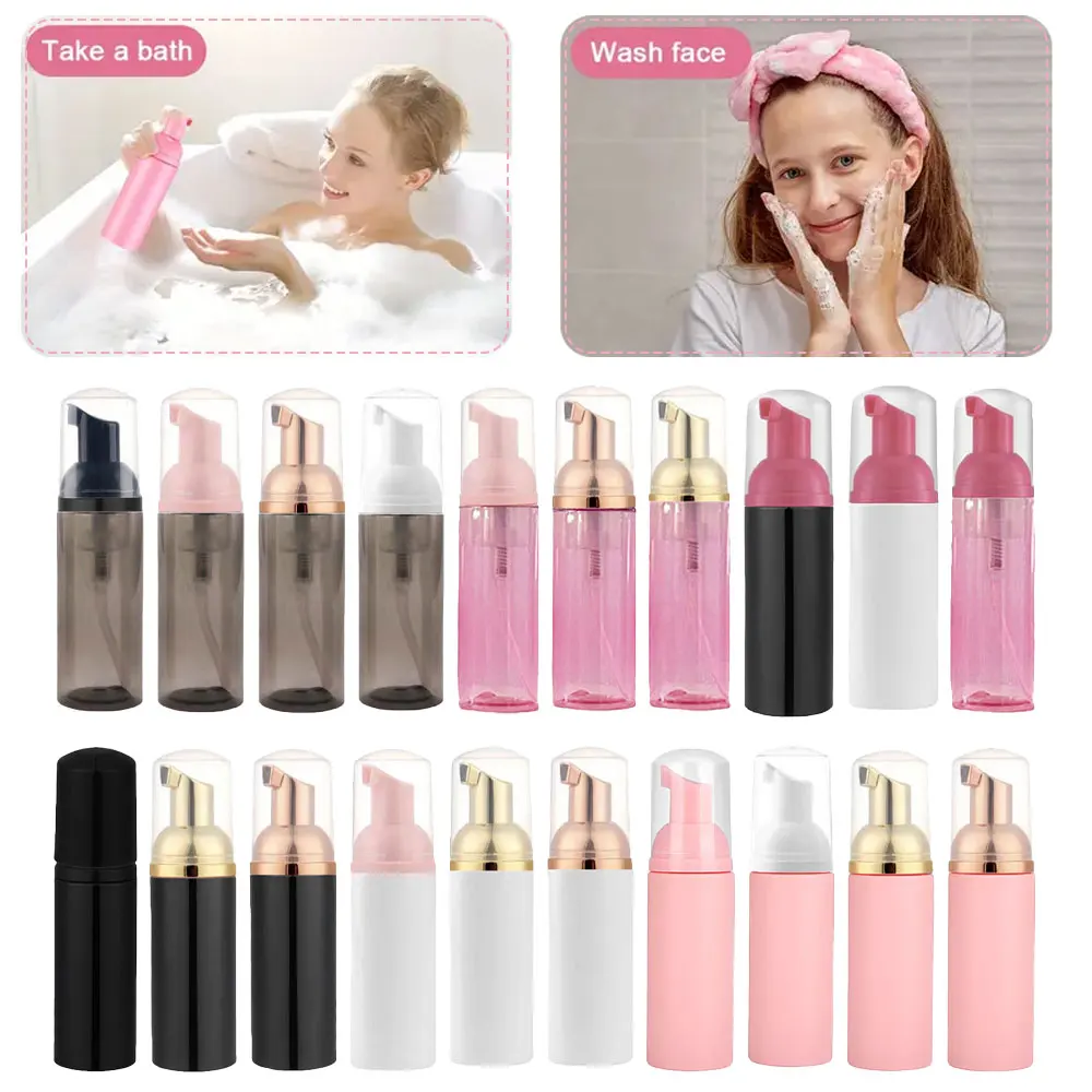 

10/30/60 шт., 60 мл, пластиковая бутылка для пены с насосом, заполняемый мусс, очищающее средство для лица, дозатор пены, черная бутылка с насосом, пустой контейнер