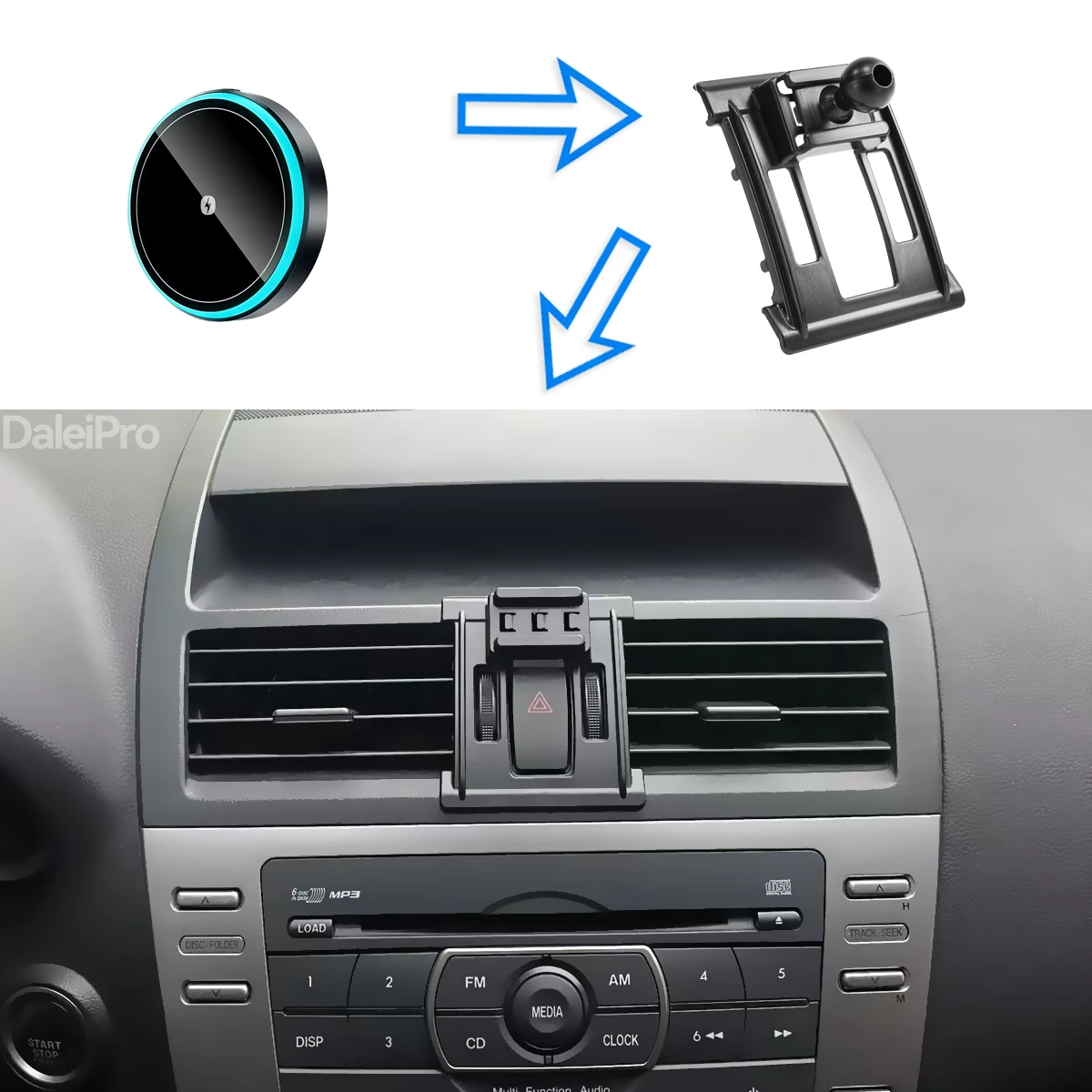 For Mazda 6 GH 2009 2010 2011 2012 Car Phone Holder Wireless Charger Holder Phone Auto-Clamping Car Strong Magnetic Holder Base