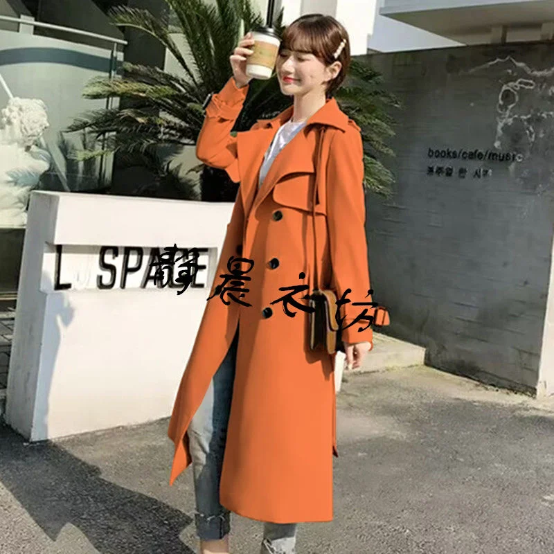 

2024 Foreign Trade Counters Good Quality Windbreaker Women's Spring And Autumn New High-grade Casual Loose Thick Long Coat Coat.