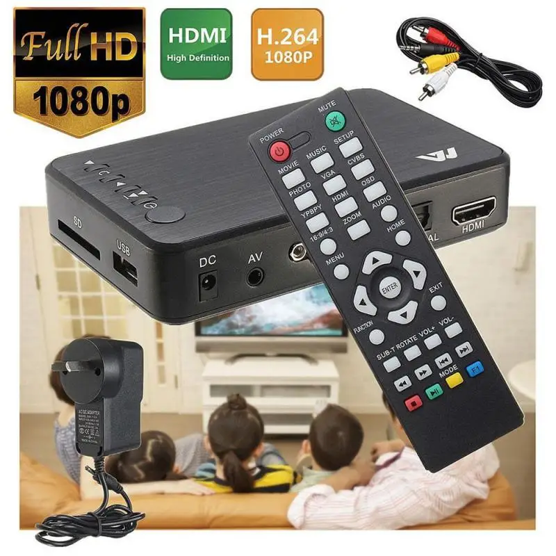 Media Player 1080P USB External Hdd Media Player With VGA SD Support MKV H.264 RMVB WMV Media Player for car HDDK6