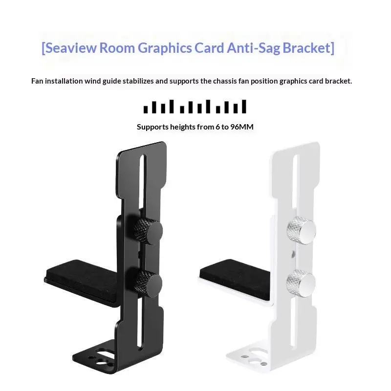 Adjustable 6-96mm GPU Support Holder Heavy Duty Anti-Drop Graphics Card Bracket for PC Chassis Fan Setup