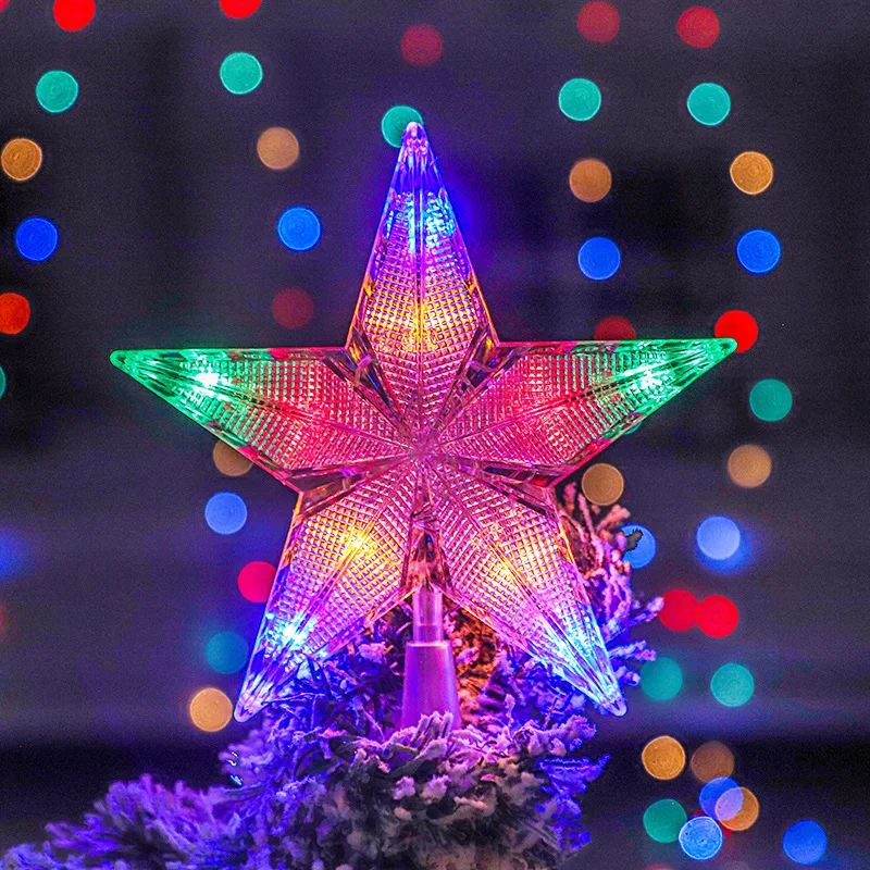 Navidad 2023 Xmas Tree Led Star Lights Christmas Tree Decor Ornaments Garland Fairy Lights For Navidad New Year Party Decoration