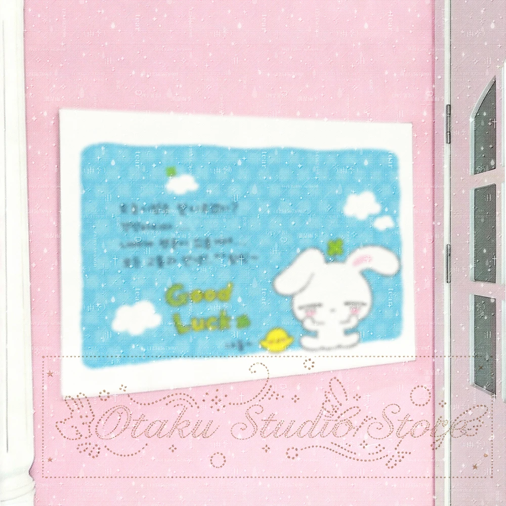 Soft Y2K Harajuku Alt Tapestry ゆめかわ Sleepy Bunny Chick Four-leaf Clover Cloud Sky Good Luck Print ジライケイ Sweet Lolita Dorm Wall H