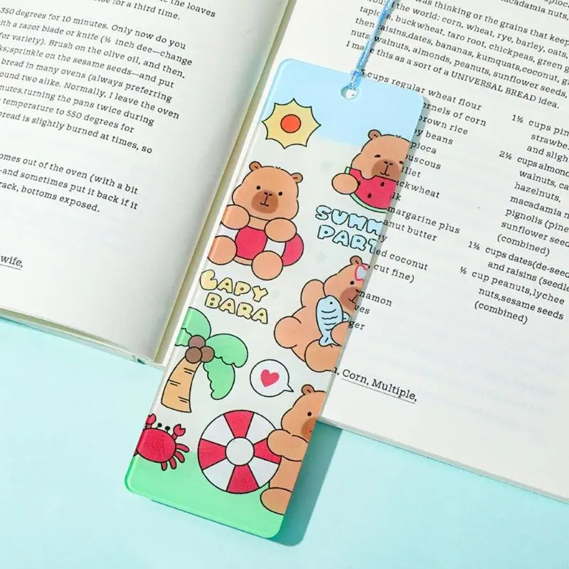  Cartoon Capybara Bookmarks Lovely Book Markers Reading Bookmarks with Tassels