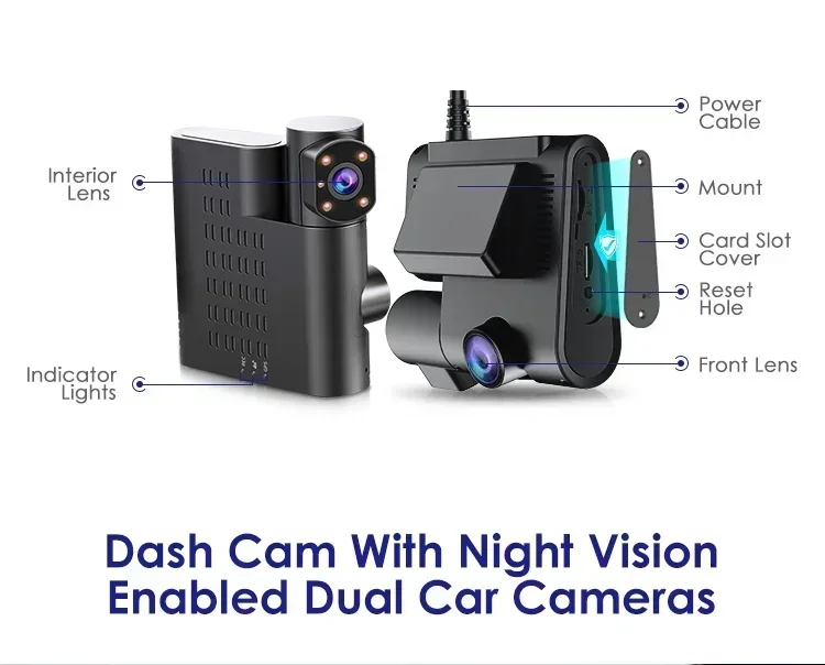 4G Dual Lens Two in One Dashcam for Taxi with GPS Tracking Live Video Surveillance Car Dashcam DVR