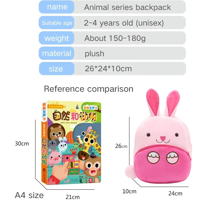 Personalisierter Kinderrucksack mit Namen Kleinkind-Reisetasche Tier-Design Kindergarten-Schultasche Geburtsgeschenk – Detail 3