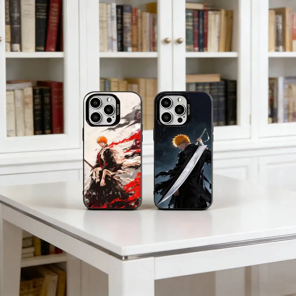 

Anime B-Bleach K-Kurosaki I-Ichigo Phone Case For iPhone 17,16,15,14,13,12,11 Plus,Pro Max,XS,Colorful Silver Black Cover