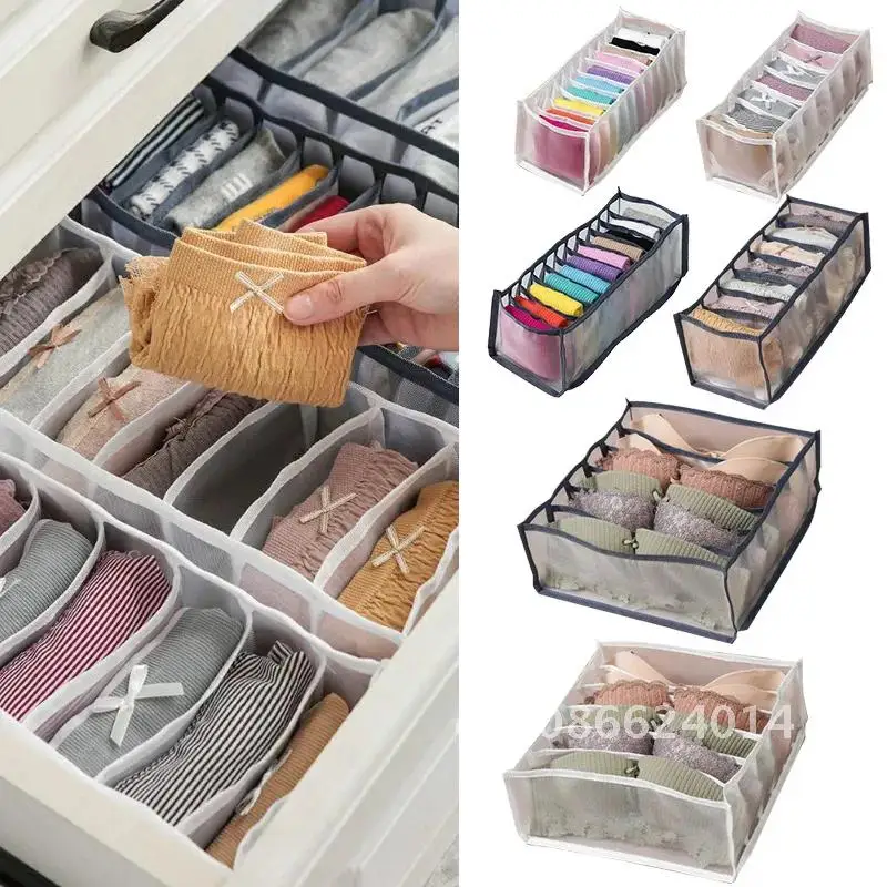 

Drawer Organizer Storage Box for Underwear Bra Clothes Separated Socks Shorts Scarves Washable Foldable Dividers