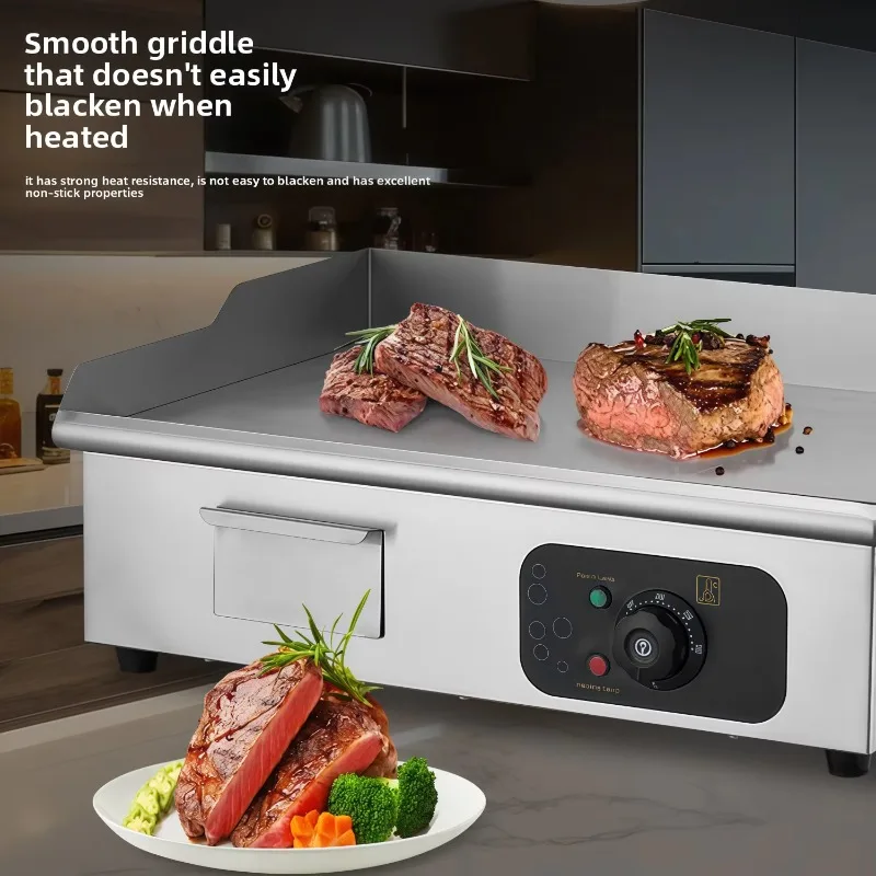 Hotel/restaurant kitchen stainless steel (grade 304) electric baking pan, convection heating, dual zone control, tabletop use
