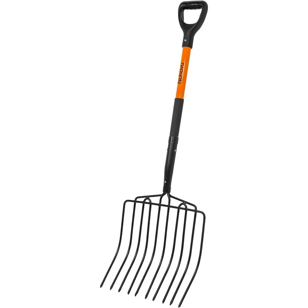 

Nohovu Pitchork or Gardening, 10 Tines Pitch ork with Non-Slip Handle, Heavy Duty Pitch ork or Mulching, 45 Inches