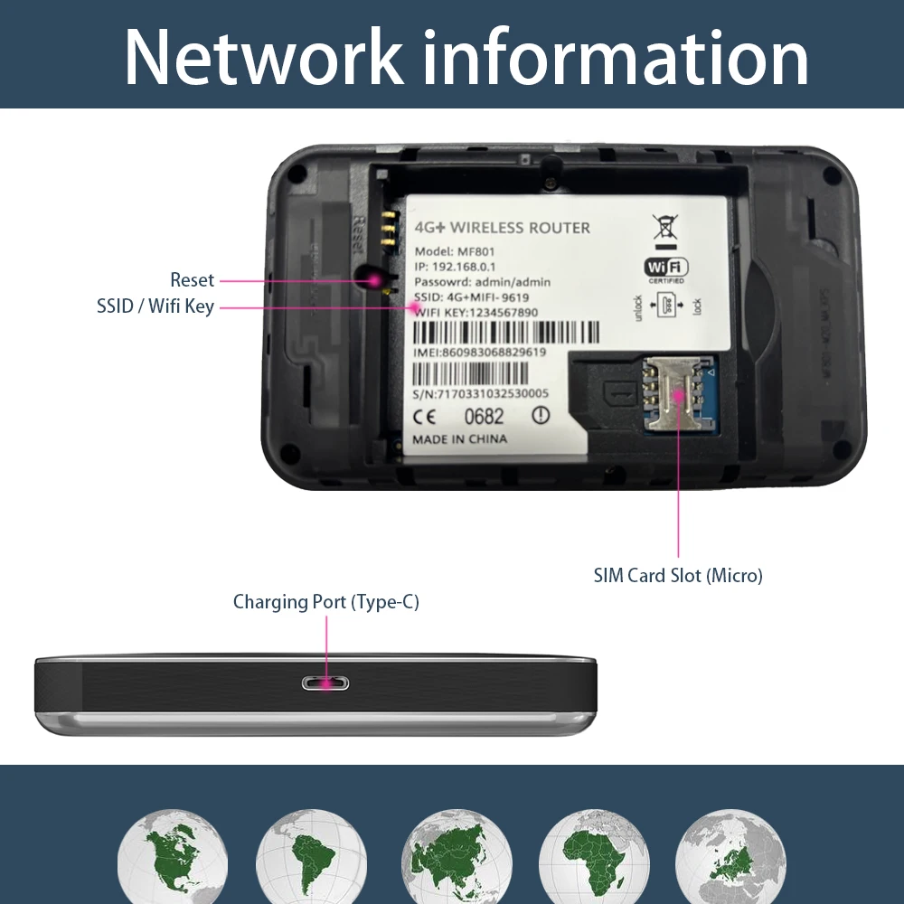 TIANJIE MF801 4G+ Mobile Hotspot,Router with Sim Card Slot,5G Modem,Portable WiFi Device for Travel,Global Unlocked Mifi Router