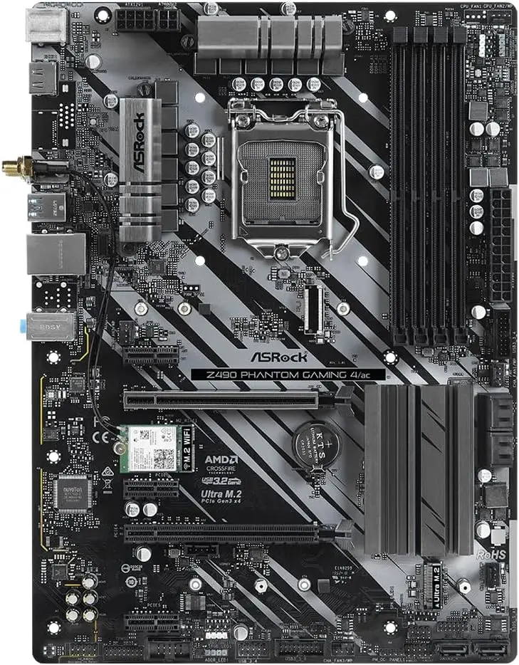 ASRock Z490 Phantom Gaming 4/ac Motherboard Intel Z490 LGA 1200 DDR4 128GB M.2 support i9-10900F 10600 10100F 10105F cpu ATX