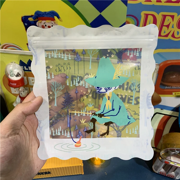 HippoMoomines Snufkin Little My Storage Bag 귀여운 만화 투명 봉인 된 가방 애니메이션 휴대용 보관 주머니 Collectible Toys