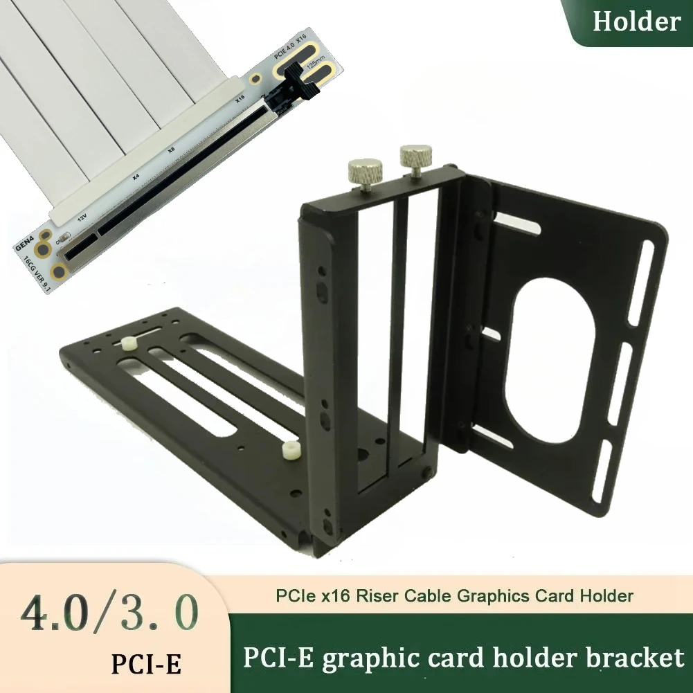 PCIE 3.0/4.0 16X Adapter GPU Vertical Mounting Bracket Kit PCIe 4.0 X16 Riser Cable Gen4 Graphics Card Steering Mounting Bracket