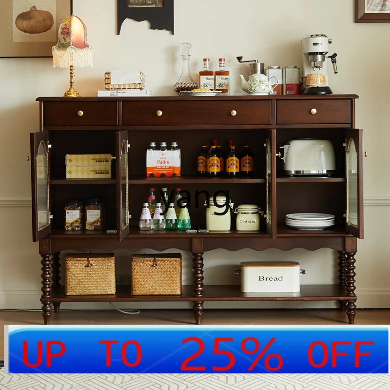 

LTT Retro Mid-Century Style Sideboard Cabinet Solid Wood Cherry Wood Storage Cabinet Wall Side Storage Cabinet