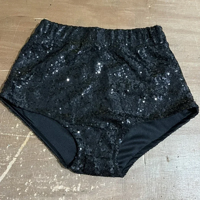 

Silver Black Sequins Jazz Dance Shorts Sexy Dancer Costume Women Group Stage Kpop Outfit Stage Performance Wear