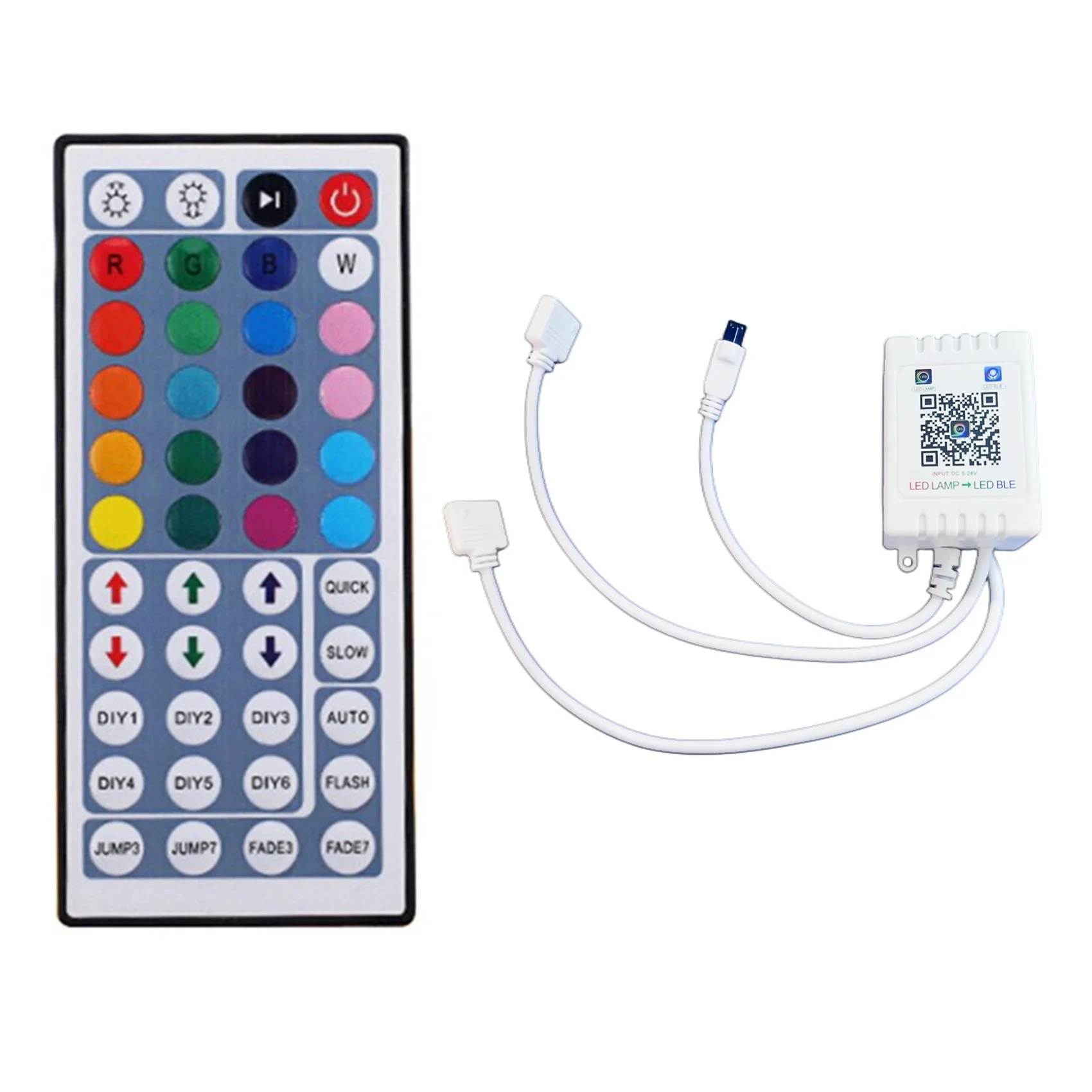 Y23A-1 Set Pengendali Bluetooth RGB + Pengendali LED Remote Control 44 Tombol untuk WS2811 WS2812 Strip Lampu LED