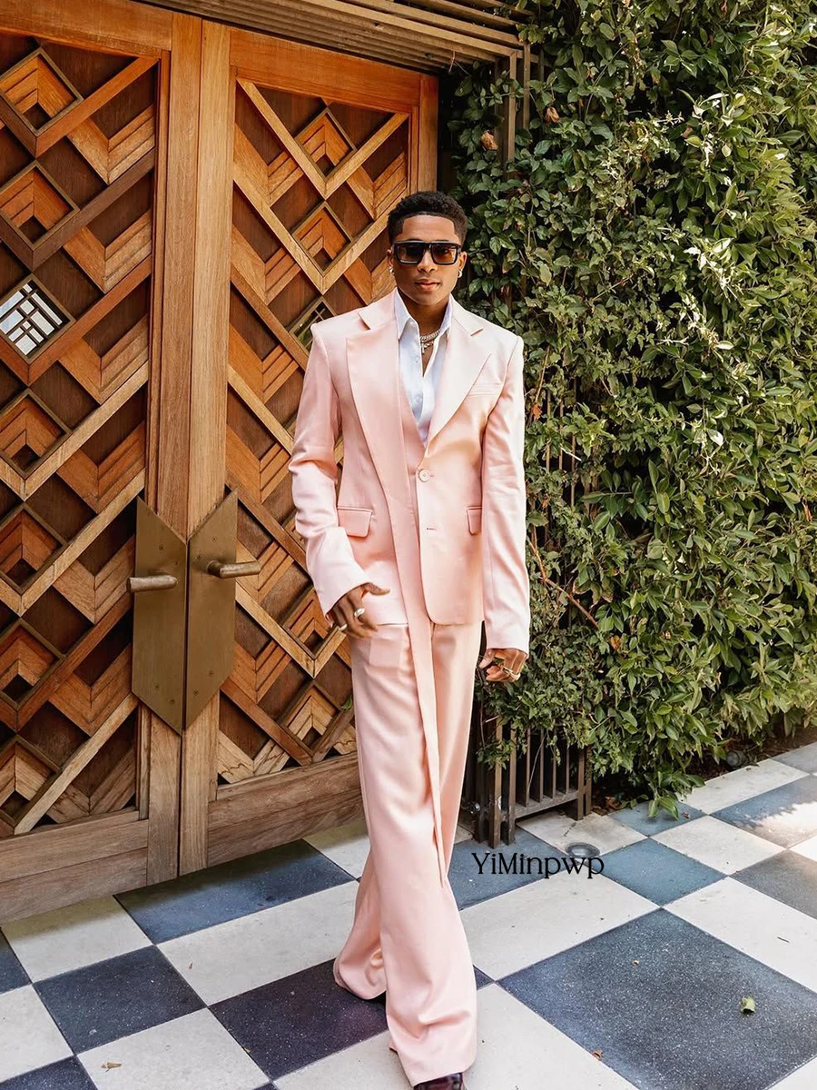 Men's Suit Fashion One Breasted Bespoke Men Blazer Tuxedos Suit 2 Pieces vestido invitada boda Wedding Party Suits Jacket+Pants