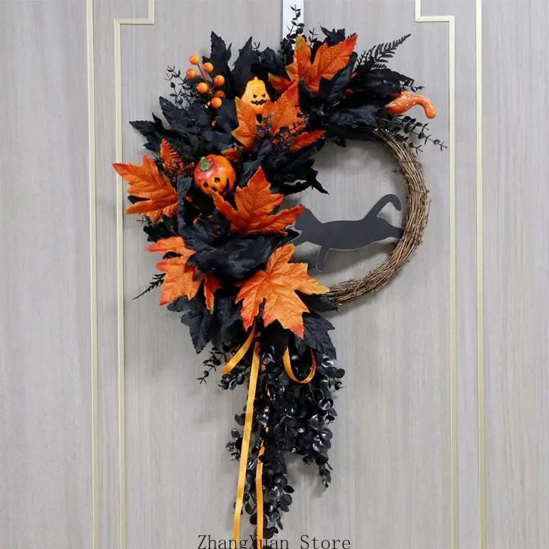 Türkranz mit schwarzer Krähenfigur für Wand- und Party-Styling 3XUF – Detail 9