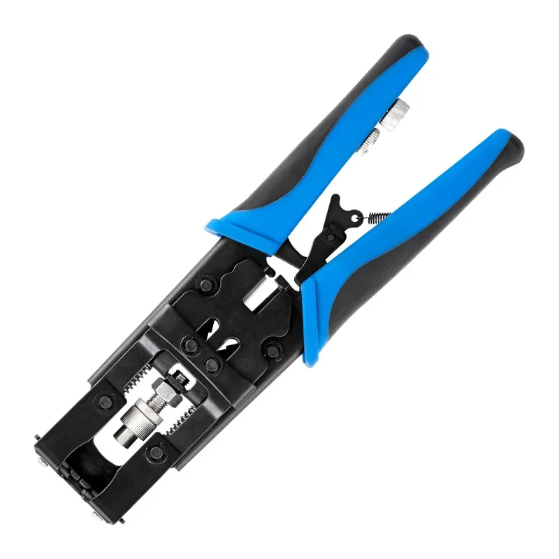 Multifunctional Adjustable Coax Compression Connector Crimping Tool for RG59 RG6 F BNC RCA with 20 PCS F Compression Connect