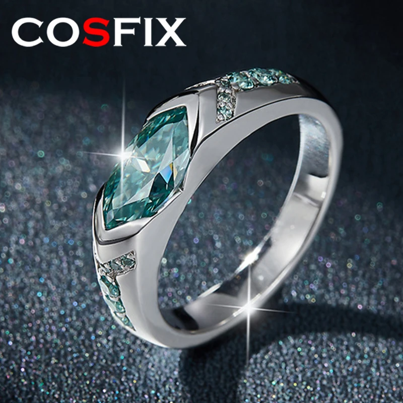 COSFIX D Color Oval Cut Moissanite Women/Men Ring 1ct Moissanite Rings for Couple Luxury Masquise Women/MenMoissanite Rings