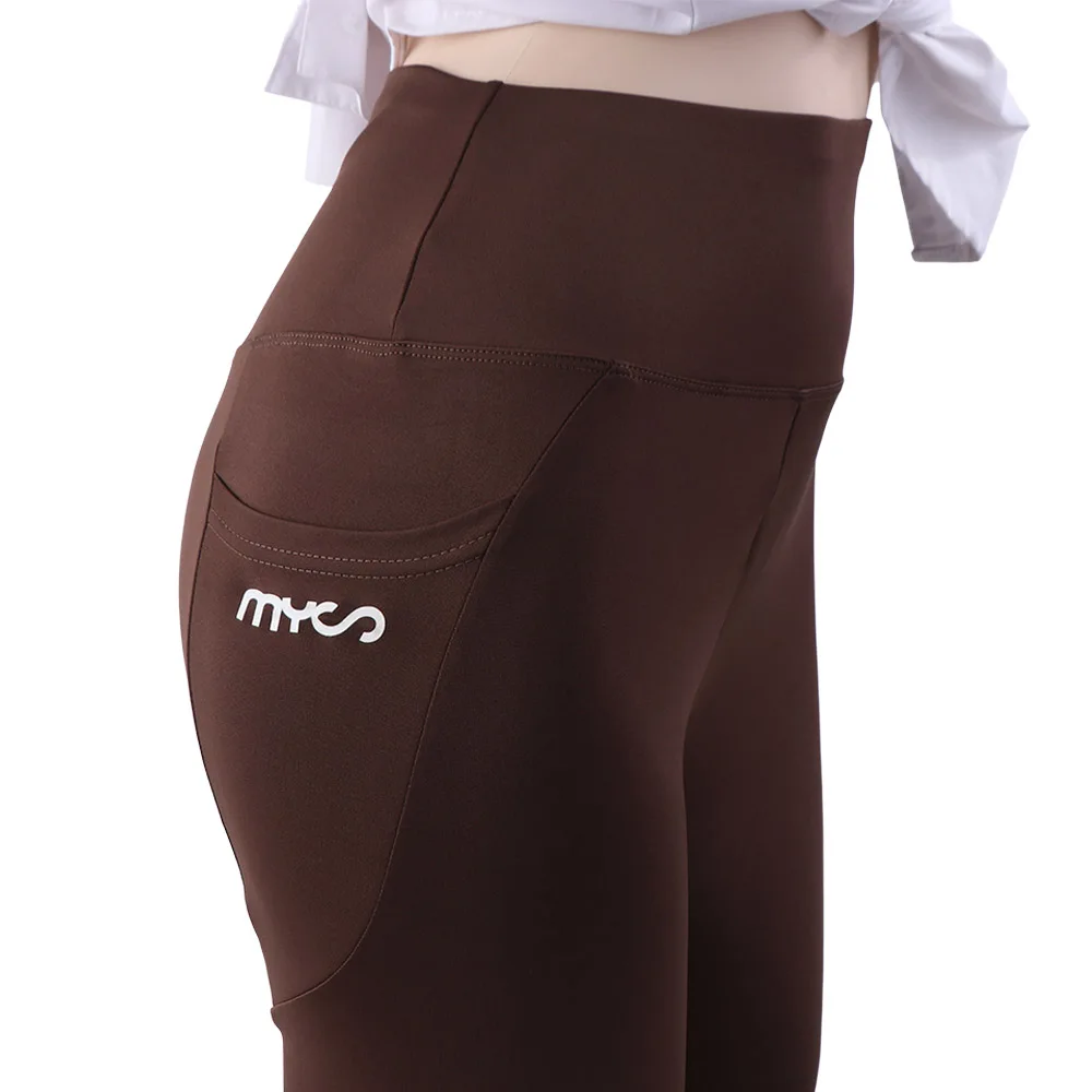 Soft High Waist Women Leggings with Pocket Tight Elastic Jogging Women's Capri Pants Breathable Seamless Shapewear Girl