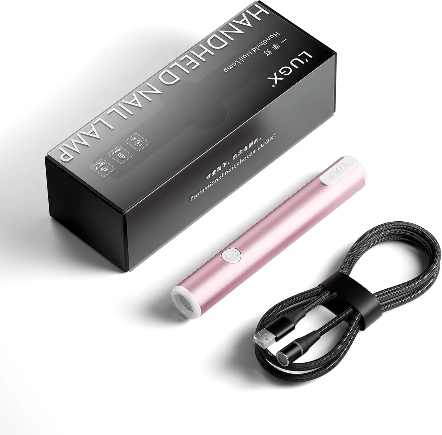 

Handheld UV Light for Gel Nails with Magnetic Charging – Portable LED Nail Lamp for Gel Polish, Pink