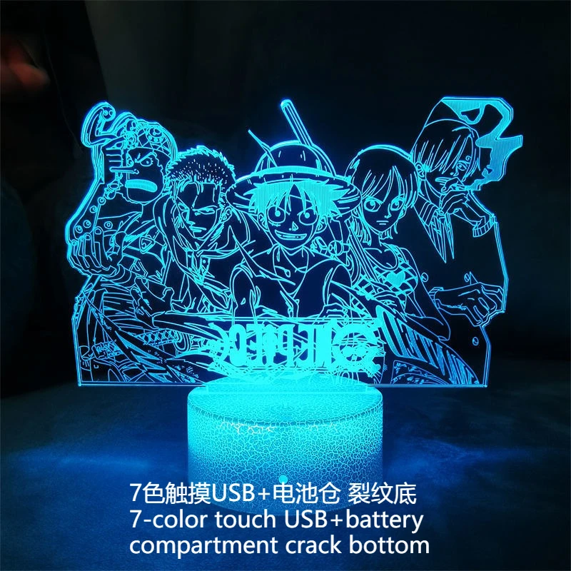 

One Piece Luffy Anime Night Light Indoor Room Dormitory Decorative Living Light Seven Color Gifts for Men