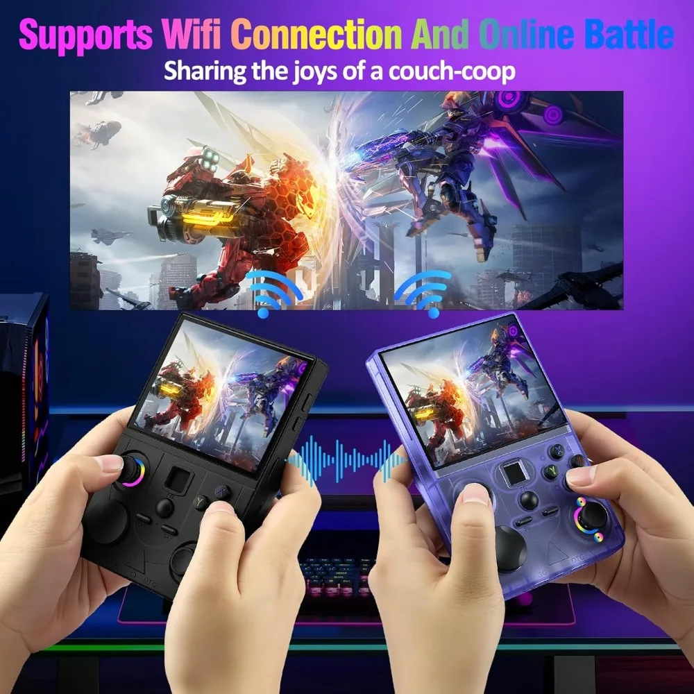 

2026 NEW DC35V Retro Handheld Game Console,3.5’’IPS Screen Open Source WIFI Linux 20000+Classic Games, 20+Emulators, 4000mAh