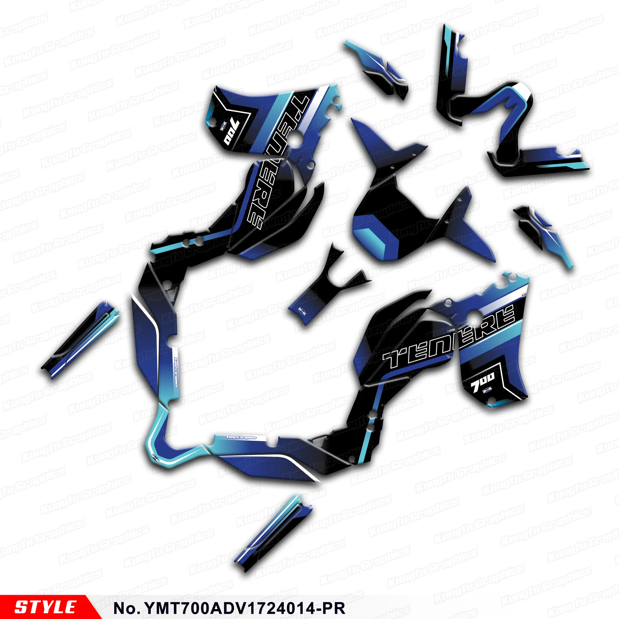 

JY Racing Custom Motorcycle Graphics Wrap Design for Yamaha Ténéré 700 Tenere T700 T7 2017-2024, Rebuild, YMT700ADV1724014-PR