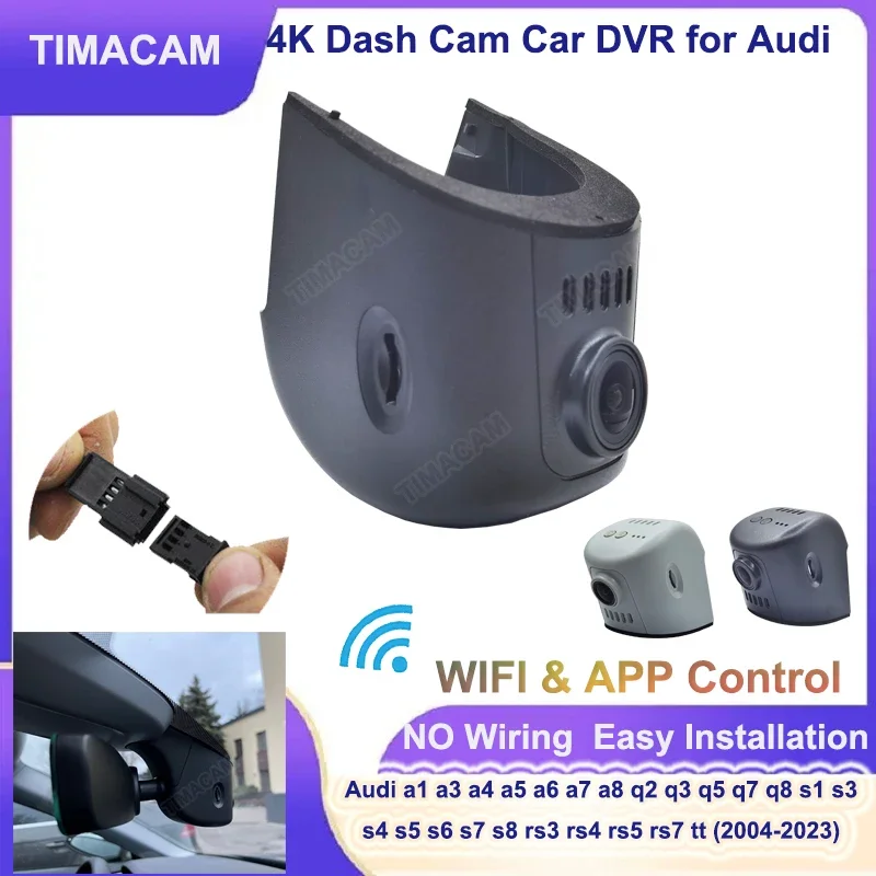 

TIMACAM 4K 2160P Wi-Fi Автомобильный видеорегистратор для Audi q5 q7 q3 q8 q4 s3 8v s5 b9 s4 b8 tt rs a3 8v 8p a4 b8 b9 a5 a6 c7 a7 Dash Cam Задняя камера