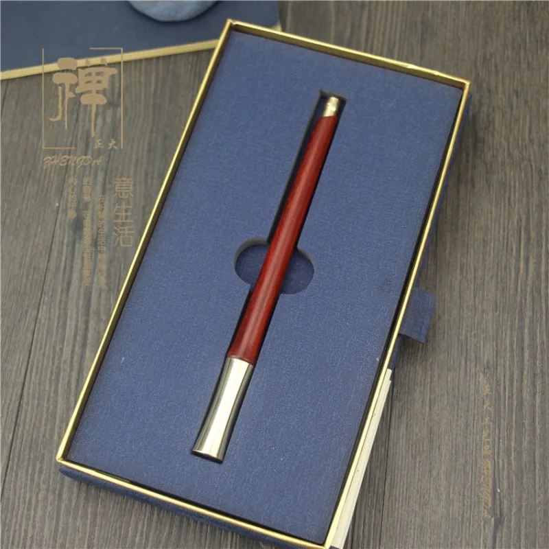 

Brass Red Wood Ball Pen High Quality Black Refill 0.5mm Gel Pen Gift Writing Black Novel Designer Rollerball Pens Office Supply