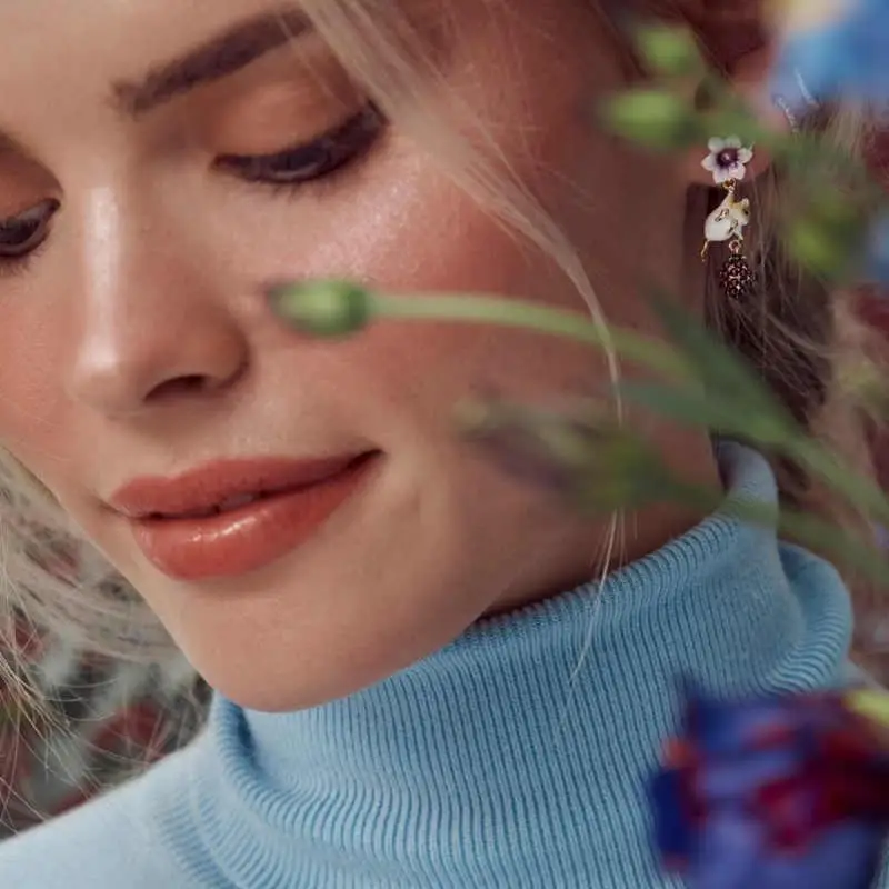 رسمت باليد خرافة الرياح المينا لطيف الهامستر لؤلؤة زهرة التوت الأسود أقراط الإناث #5