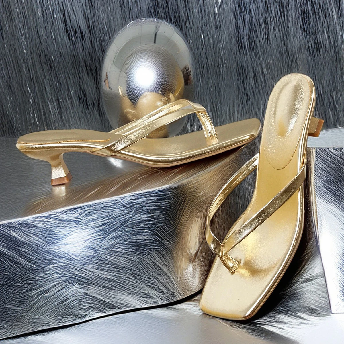 Women Sandals Summer New Soft Leather Shoes Square Toe Cat with Flip-flops Women Fashion Thin Belt Thin Heel Soft Sole Sandals