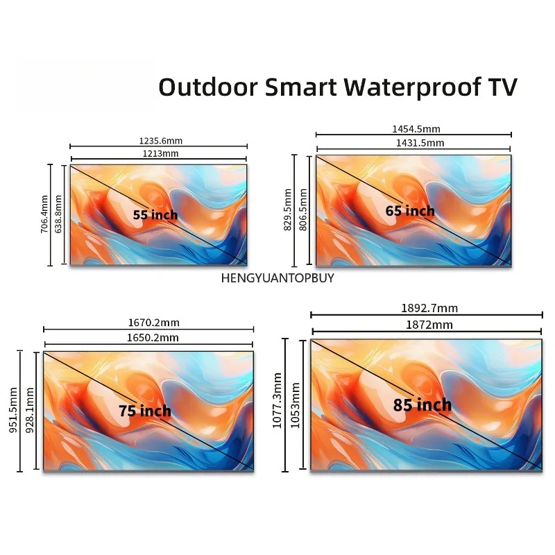 Outdoor sunlight readable high brightness 65 75 86 inch  outdoor large TV waterproof