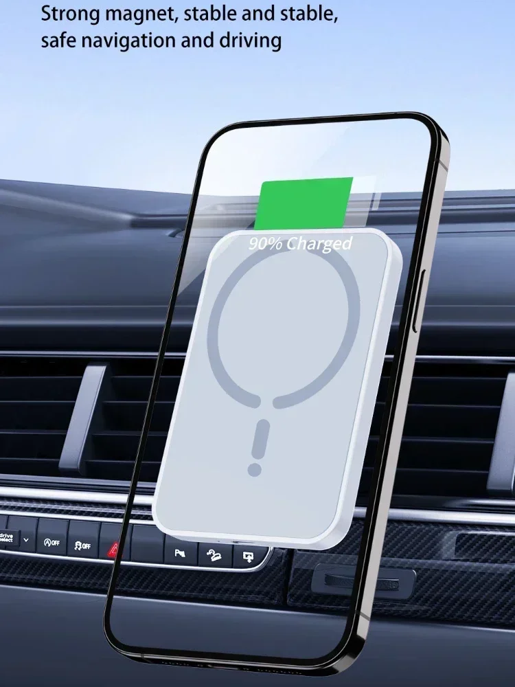 Magnetisches kabelloses Auto-Ladegerät für Lüftungsschlitze, GPS-Handyhalterung für MagSafe iPhone 17 16 15 14 13 12 Pro Max – schnelles Laden